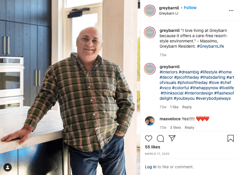 instagram screenshot of resident testimonial